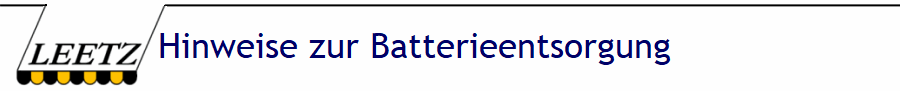 Hinweise zur Batterieentsorgung